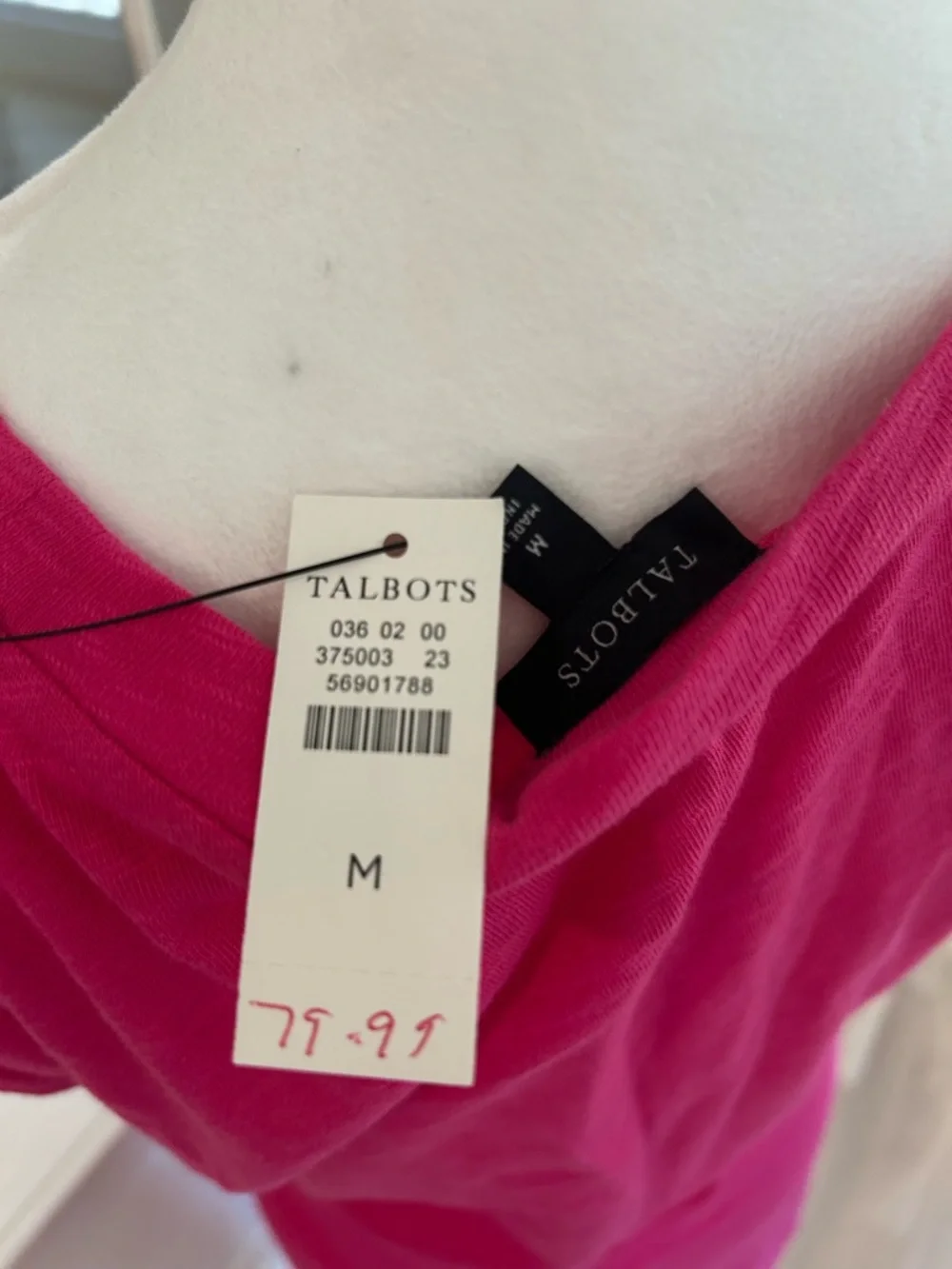 Talbots Hot Pink T Shirt Dress Sz Med NWT - Picture 4 of 4